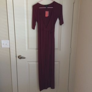 Forever 21 Wrap Dress Maroon